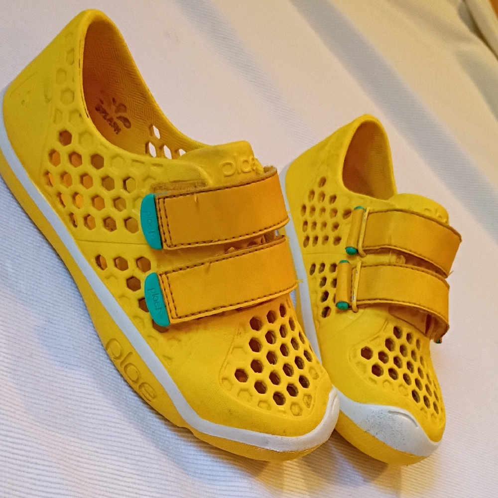 Yellow Kids Shoes with Velcro Straps